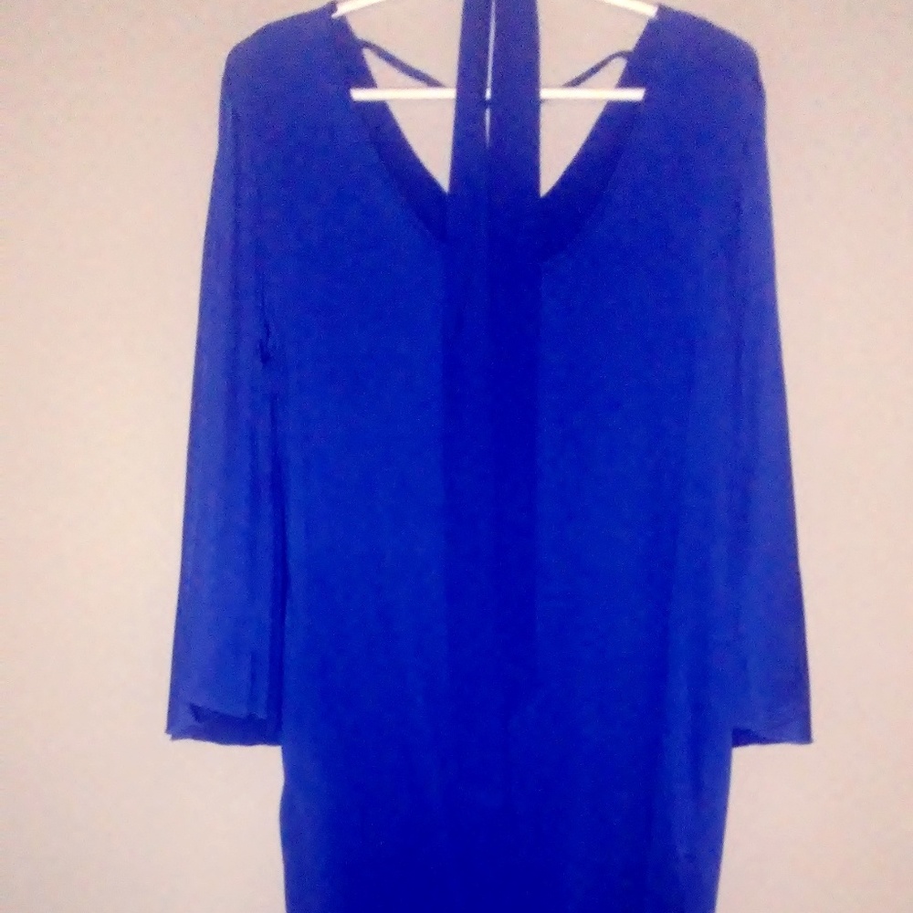 Blue cape women dress 3xl gorgeous blue
